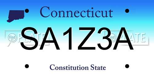SA1Z3A Connecticut License Plate