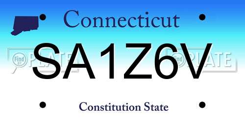 SA1Z6V Connecticut License Plate