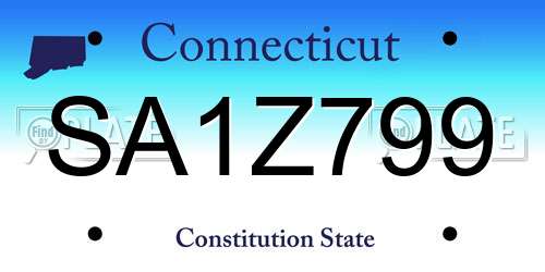 SA1Z799 Connecticut License Plate