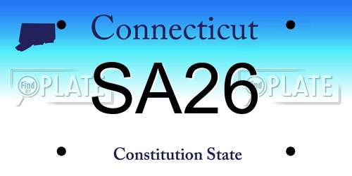 SA26 Connecticut License Plate