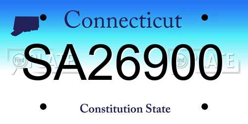 SA26900 Connecticut License Plate