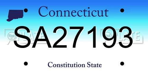 SA27193 Connecticut License Plate