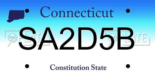 SA2D5B Connecticut License Plate