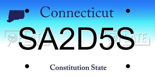 SA2D5S Connecticut License Plate