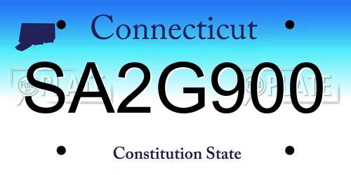 SA2G900 Connecticut License Plate