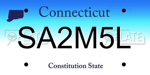 SA2M5L Connecticut License Plate