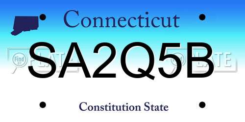 SA2Q5B Connecticut License Plate