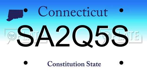 SA2Q5S Connecticut License Plate