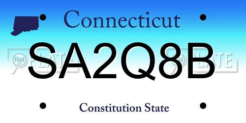 SA2Q8B Connecticut License Plate