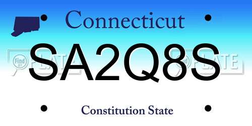 SA2Q8S Connecticut License Plate