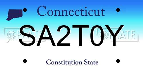 SA2T0Y Connecticut License Plate