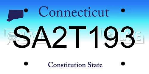 SA2T193 Connecticut License Plate