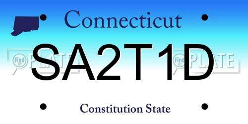 SA2T1D Connecticut License Plate