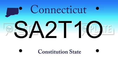SA2T1O Connecticut License Plate