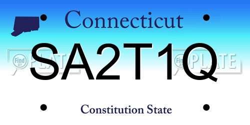 SA2T1Q Connecticut License Plate