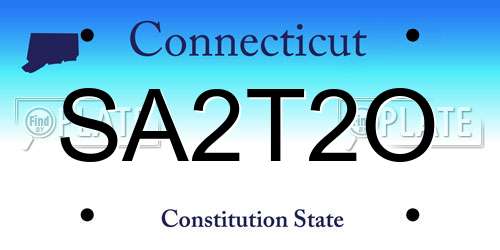 SA2T2O Connecticut License Plate