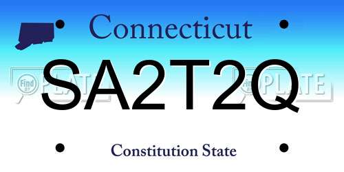 SA2T2Q Connecticut License Plate