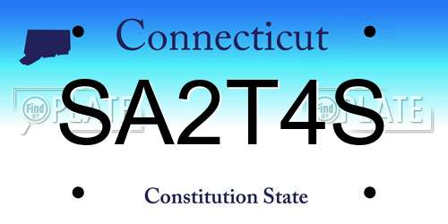 SA2T4S Connecticut License Plate