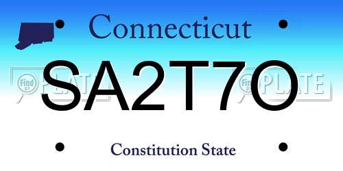 SA2T7O Connecticut License Plate