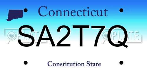 SA2T7Q Connecticut License Plate