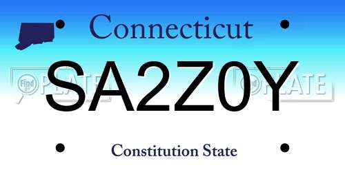 SA2Z0Y Connecticut License Plate