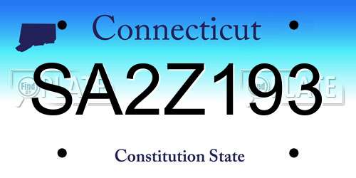 SA2Z193 Connecticut License Plate