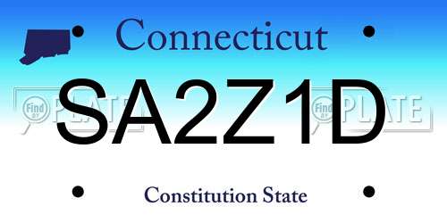 SA2Z1D Connecticut License Plate