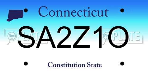 SA2Z1O Connecticut License Plate