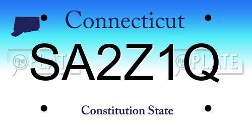 SA2Z1Q Connecticut License Plate