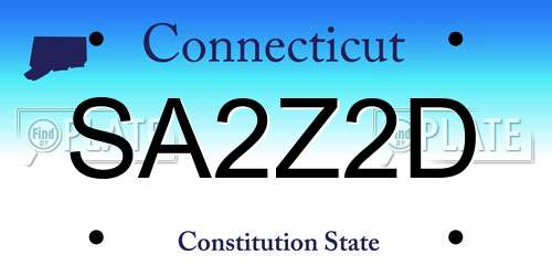 SA2Z2D Connecticut License Plate