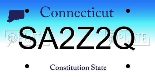 SA2Z2Q Connecticut License Plate