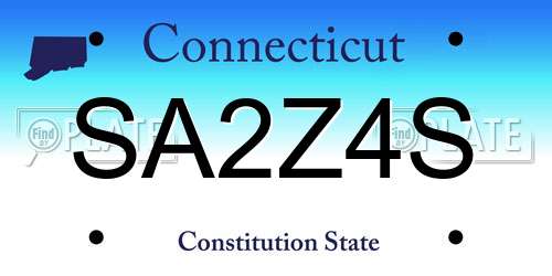 SA2Z4S Connecticut License Plate