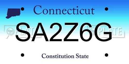 SA2Z6G Connecticut License Plate