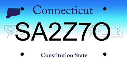 SA2Z7O Connecticut License Plate