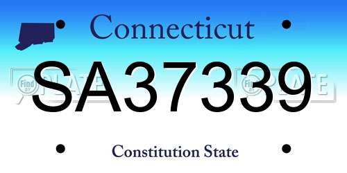 SA37339 Connecticut License Plate