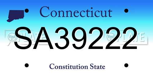 SA39222 Connecticut License Plate
