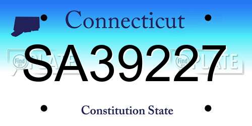 SA39227 Connecticut License Plate