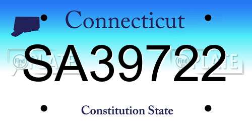 SA39722 Connecticut License Plate