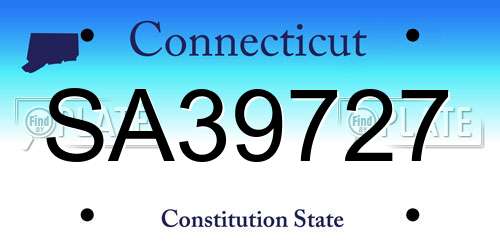 SA39727 Connecticut License Plate