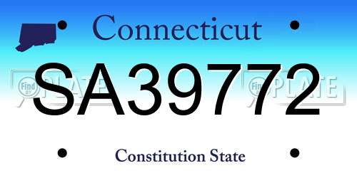 SA39772 Connecticut License Plate