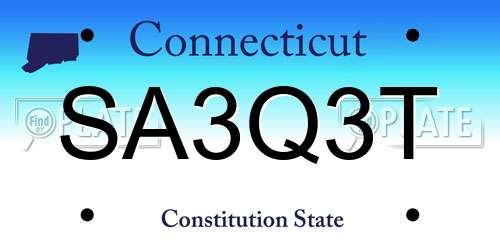 SA3Q3T Connecticut License Plate