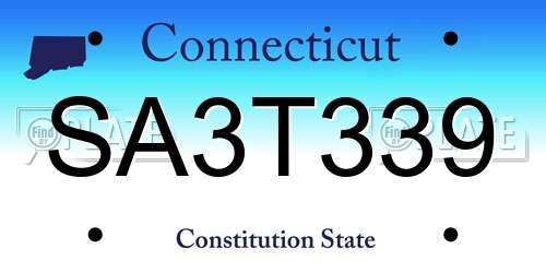 SA3T339 Connecticut License Plate
