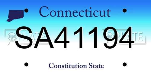 SA41194 Connecticut License Plate