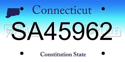 SA45962 Connecticut License Plate