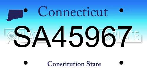 SA45967 Connecticut License Plate