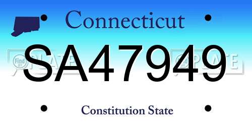 SA47949 Connecticut License Plate
