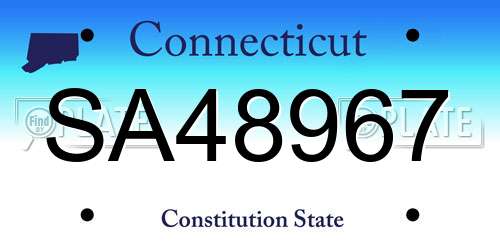 SA48967 Connecticut License Plate