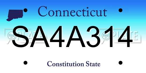 SA4A314 Connecticut License Plate