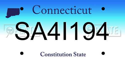 SA4I194 Connecticut License Plate