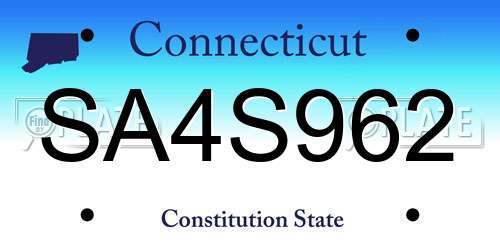 SA4S962 Connecticut License Plate